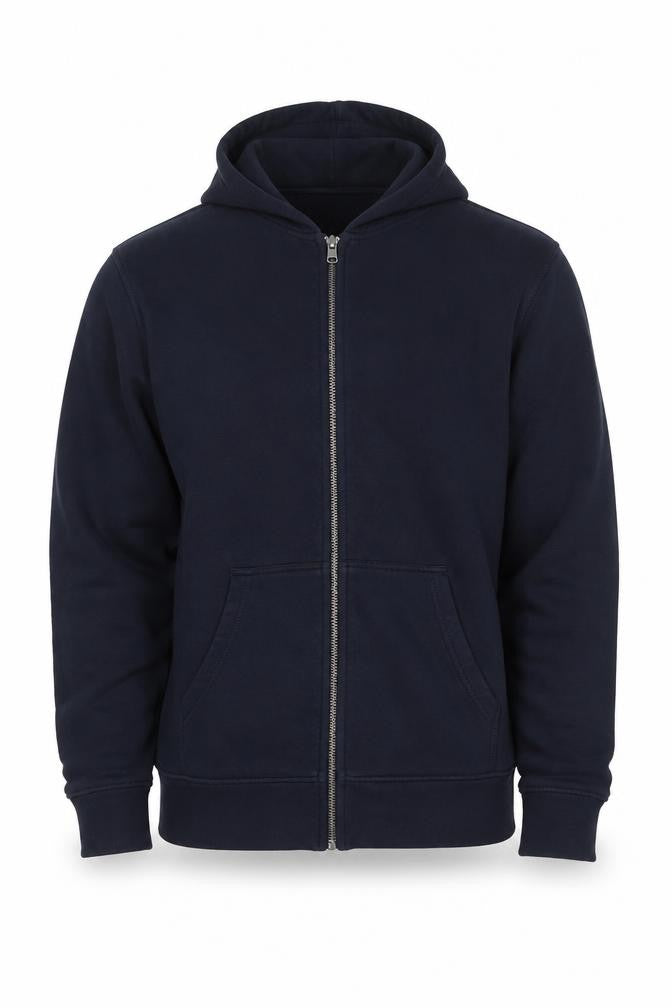 Marks & Spencer Men Blue M Full Zip Hooded Cotton Hoodie