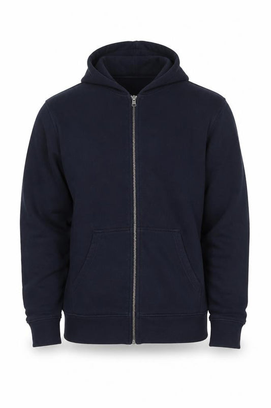 Marks & Spencer Men Blue M Full Zip Hooded Cotton Hoodie