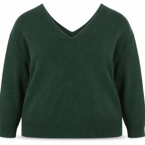 John Lewis Women Green Size 16 V-Neck Cable Knit Pullover Jumper