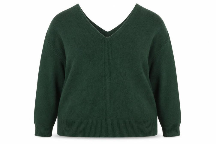 John Lewis Women Green Size 16 V-Neck Cable Knit Pullover Jumper