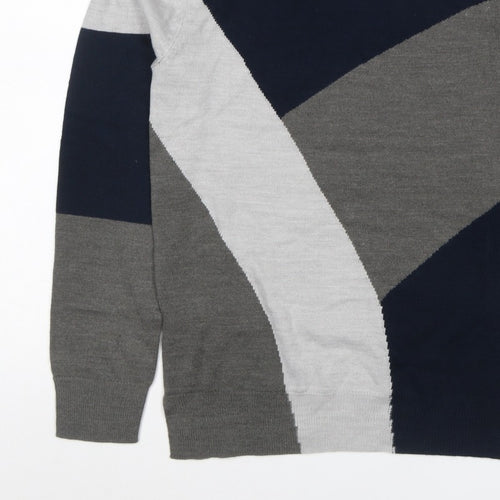 Marks and Spencer Women Multicoloured UK 8 Geometric Knit Pullover Jumper