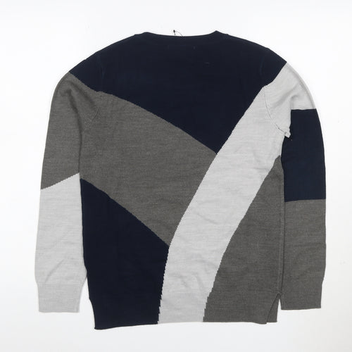 Marks and Spencer Women Multicoloured UK 8 Geometric Knit Pullover Jumper