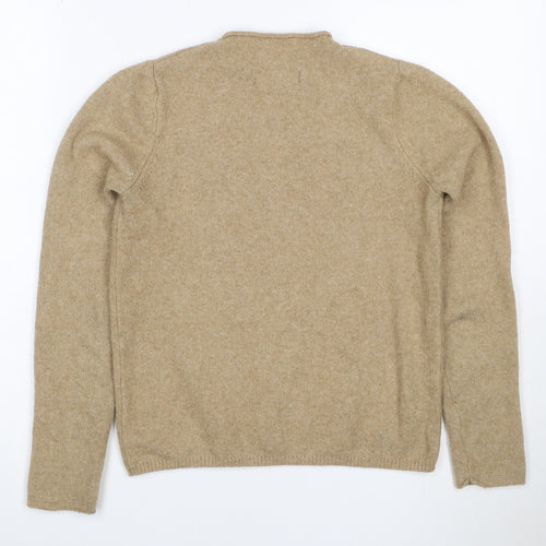 MNG Women Beige S Roll Neck Raglan Knit Wool Blend Jumper