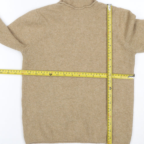 MNG Women Beige S Roll Neck Raglan Knit Wool Blend Jumper