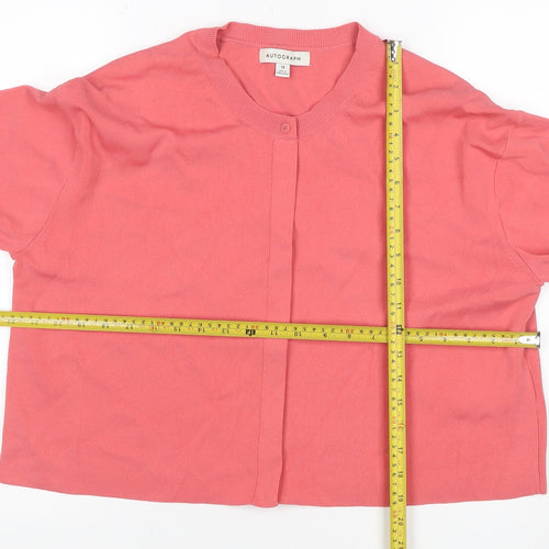 Autograph Women’s Pink Size 18 Round Neck Button Cardigan