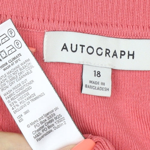 Autograph Women’s Pink Size 18 Round Neck Button Cardigan