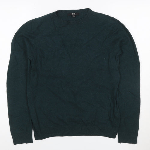 UNIQLO Men’s Green Cashmere Crew Neck Pullover Jumper Size S