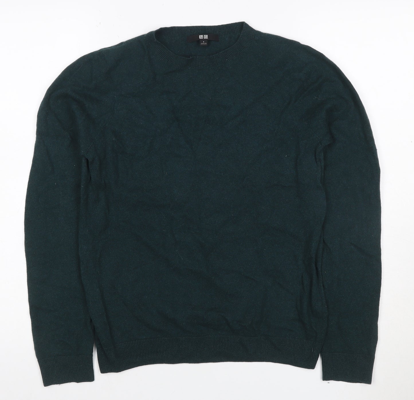 UNIQLO Men’s Green Cashmere Crew Neck Pullover Jumper Size S