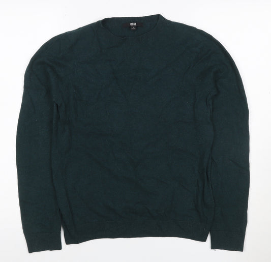UNIQLO Men’s Green Cashmere Crew Neck Pullover Jumper Size S