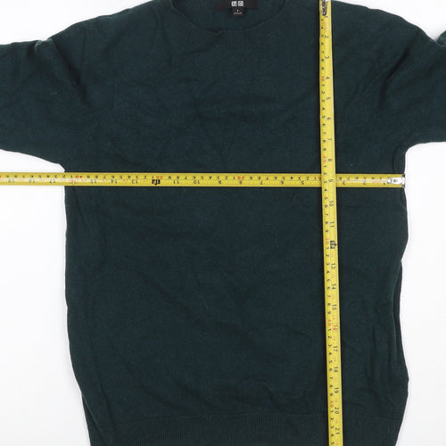 UNIQLO Men’s Green Cashmere Crew Neck Pullover Jumper Size S