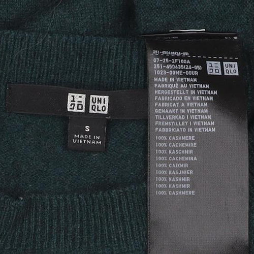 UNIQLO Men’s Green Cashmere Crew Neck Pullover Jumper Size S