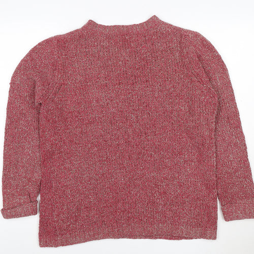 Arista Collection Women’s Pink Glitter Knit Jumper UK 10 Scoop Neck