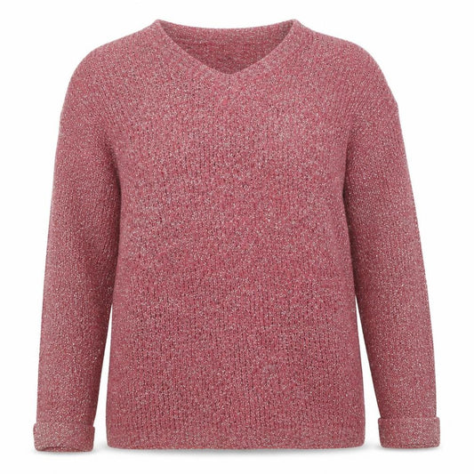 Arista Collection Women’s Pink Glitter Knit Jumper UK 10 Scoop Neck