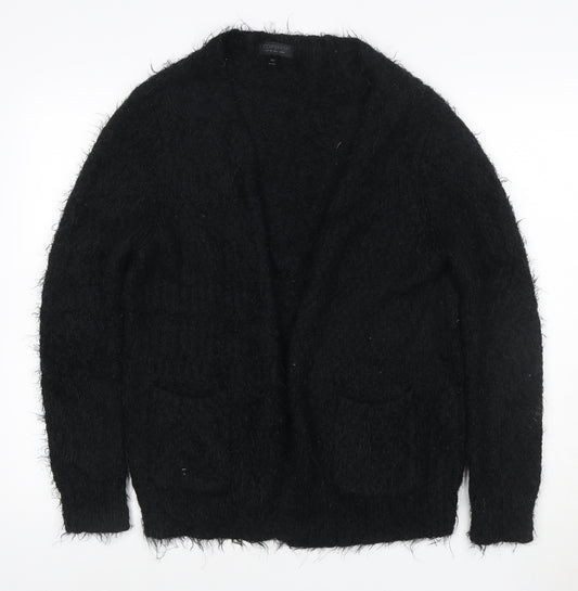 Topshop Women’s Black Fuzzy Knit Crew Neck Jumper UK 8