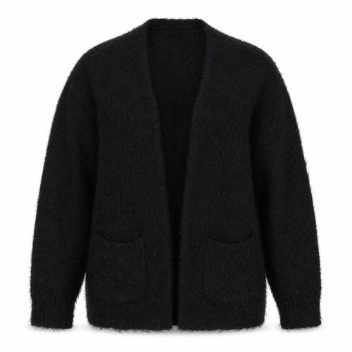 Topshop Women’s Black Fuzzy Knit Crew Neck Jumper UK 8