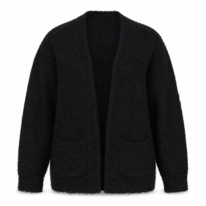 Topshop Women’s Black Fuzzy Knit Crew Neck Jumper UK 8