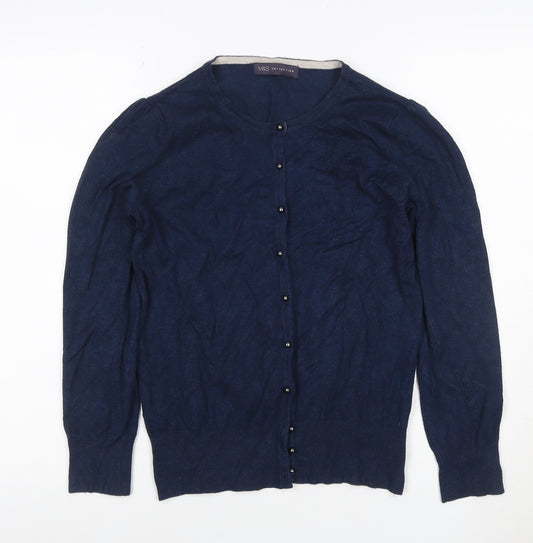Marks and Spencer Women Blue UK 12 Button Front Knit Cardigan