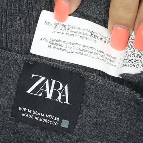 Zara Women’s Grey M Button Front Knit Cardigan Long Sleeve