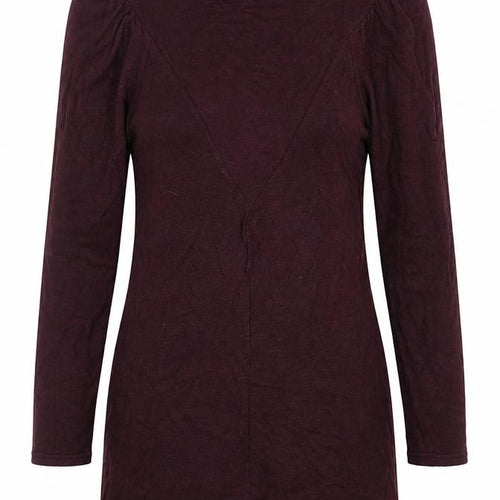 Mango Women Red M Bodycon Knee Dress High Neck Puff Long Sleeve