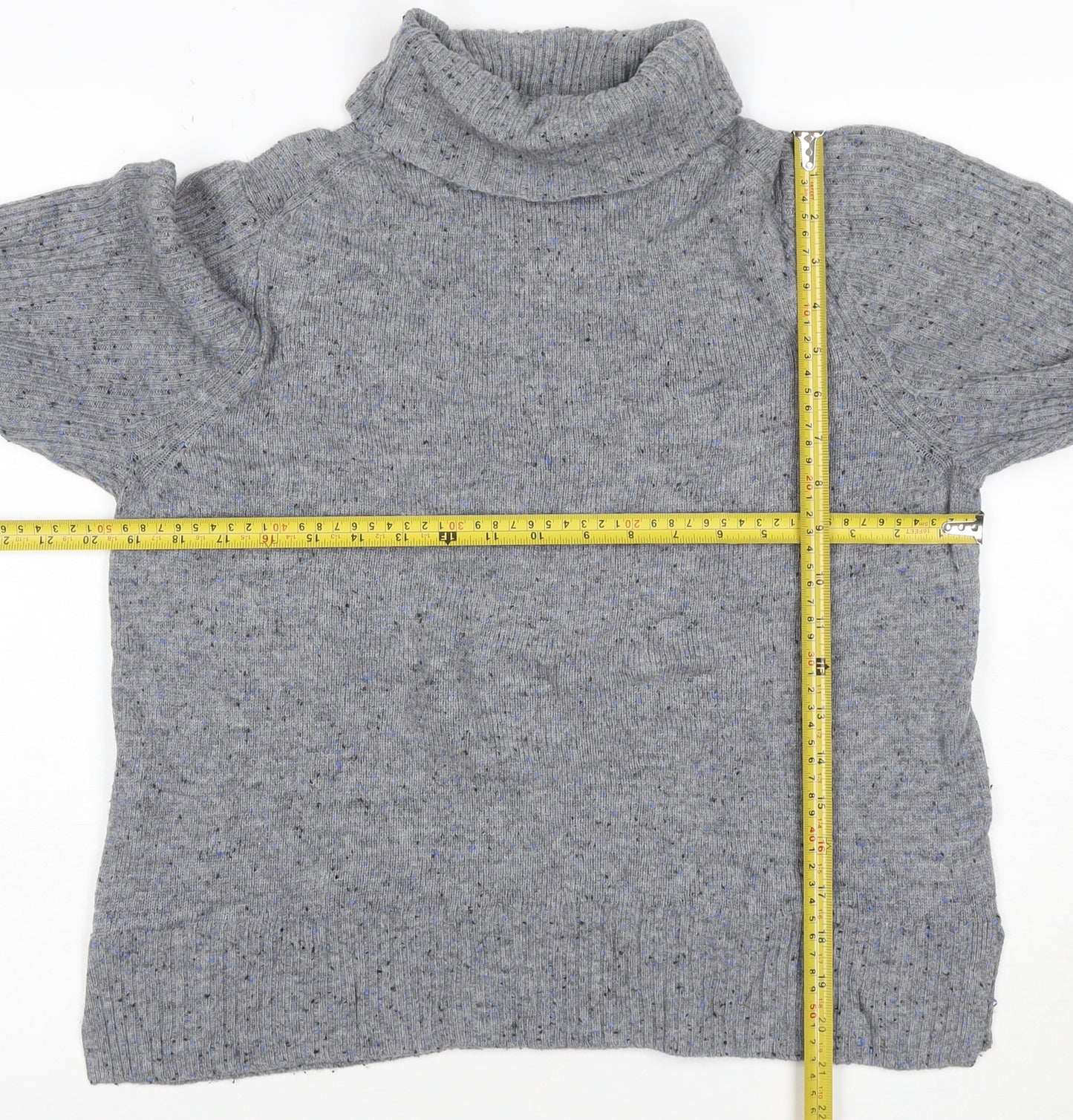 Marks & Spencer Womens Grey Fleck Roll Neck Pullover Jumper UK 14