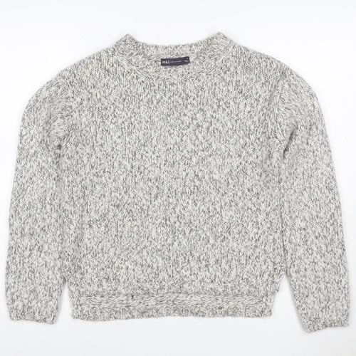 Marks & Spencer Women Grey M Chunky Knit Raglan Pullover Jumper