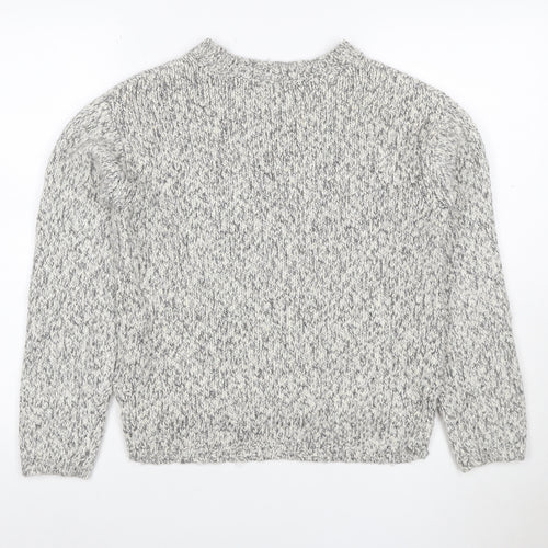 Marks & Spencer Women Grey M Chunky Knit Raglan Pullover Jumper