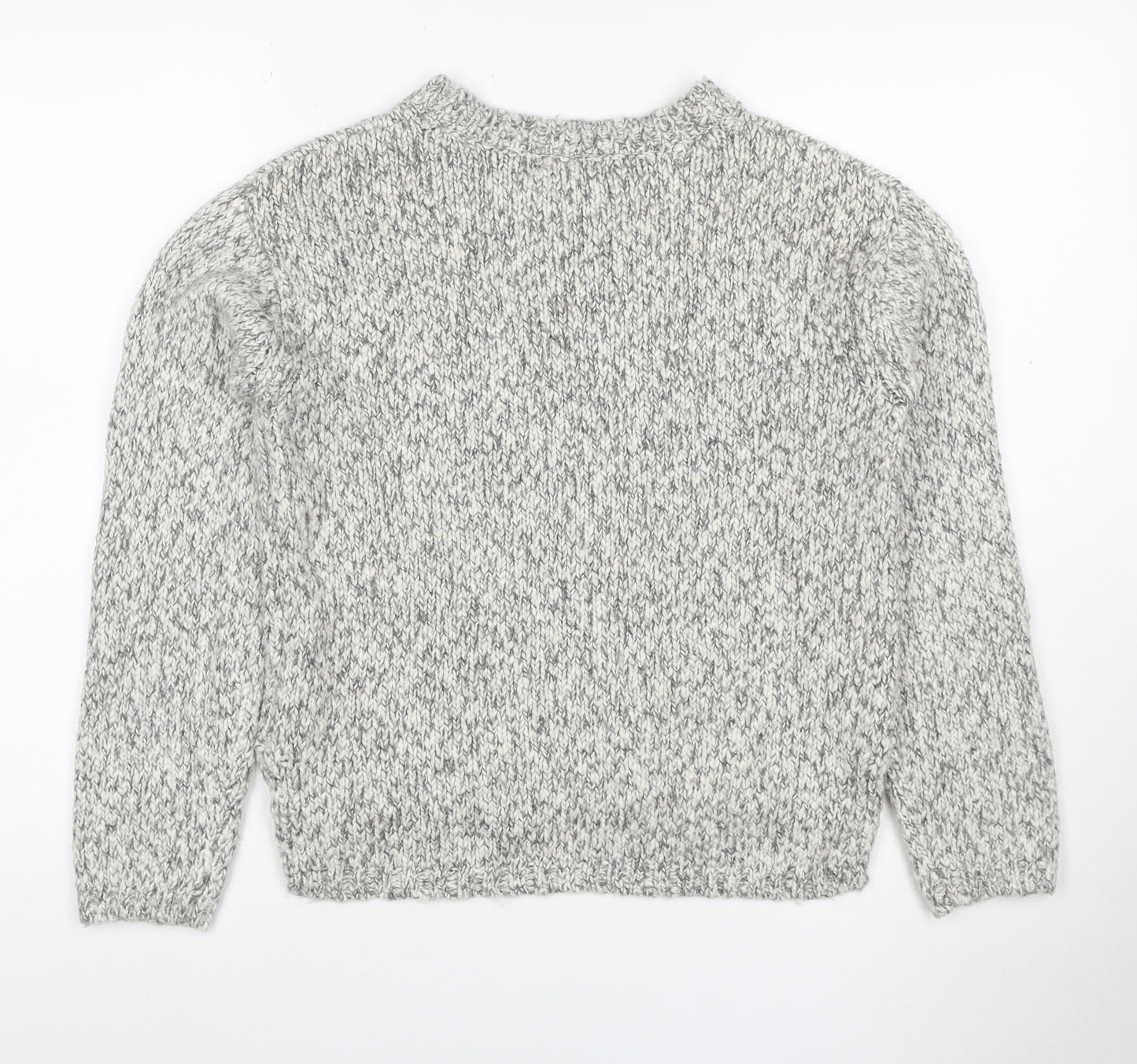 Marks & Spencer Women Grey M Chunky Knit Raglan Pullover Jumper