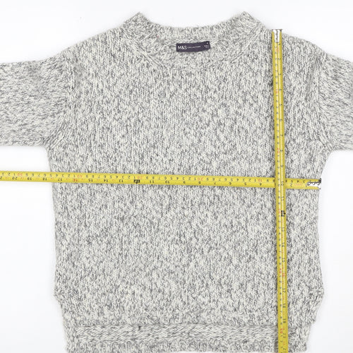 Marks & Spencer Women Grey M Chunky Knit Raglan Pullover Jumper
