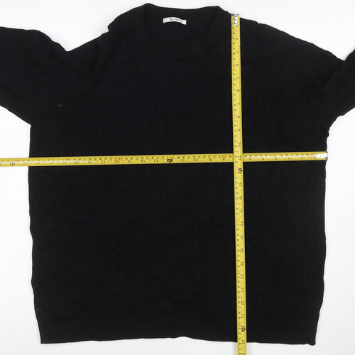 TU Women Black Size 22 Cable Knit Crew Neck Pullover Jumper