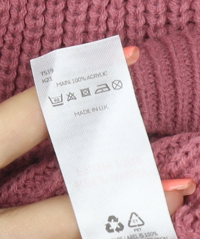 Very Women’s Pink Size 10 V-Neck Rib Knit Pullover Jumper