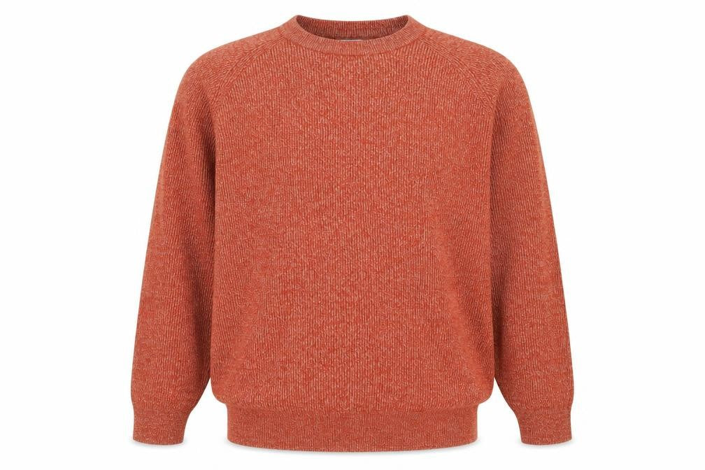 Front view of Next Men’s Orange Marl Cotton Blend Crew Neck jumper L