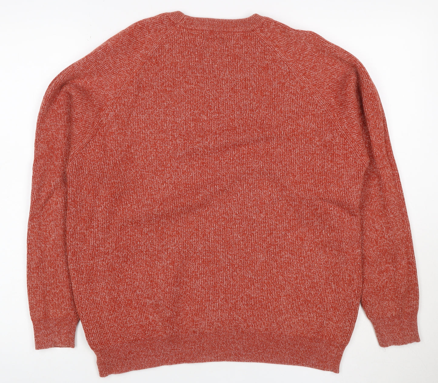 Next Men’s Orange Marl Cotton Blend Crew Neck Pullover Jumper L