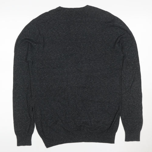 Jack Wills Men’s Grey Cotton Crew Neck Logo Pullover Jumper Size S