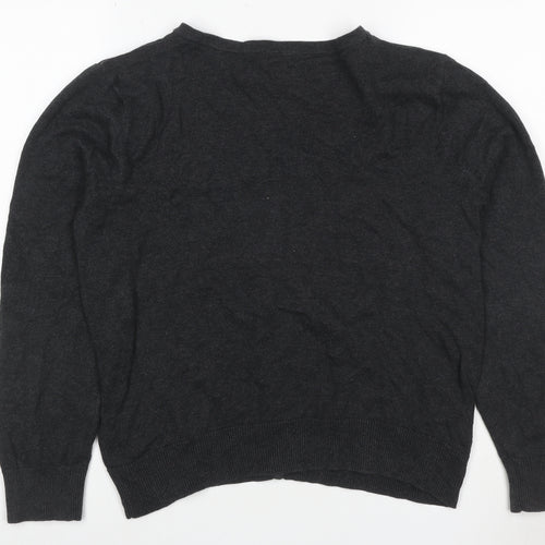 H&M Basic Women’s Black L Viscose Blend Button Knit Cardigan