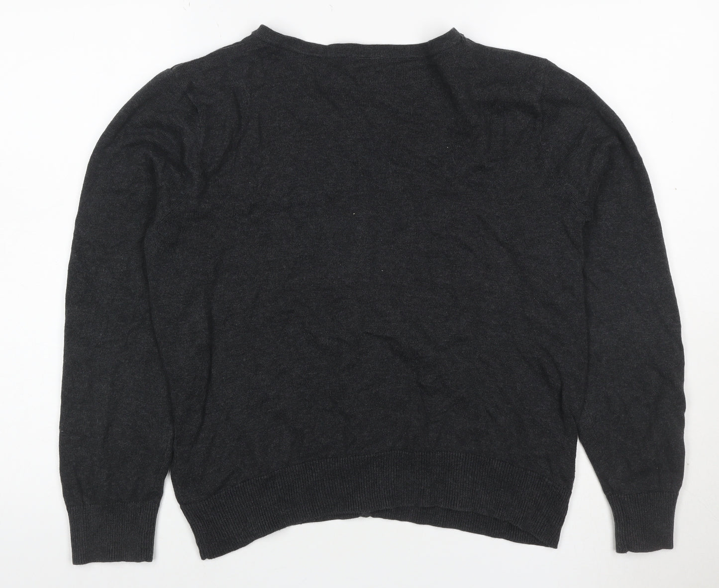 H&M Basic Women’s Black L Viscose Blend Button Knit Cardigan