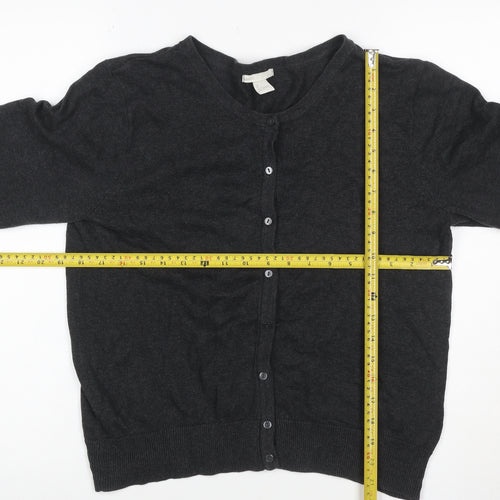 H&M Basic Women’s Black L Viscose Blend Button Knit Cardigan