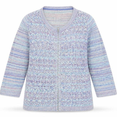 Marks and Spencer Women Blue UK 14 Full Zip Cable Cardigan
