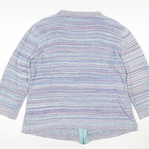 Marks and Spencer Women Blue UK 14 Full Zip Cable Cardigan