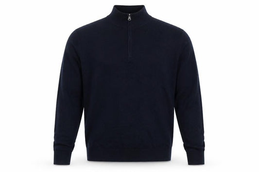 Autograph Men’s Black S Merino Wool 1/4 Zip High Neck Jumper