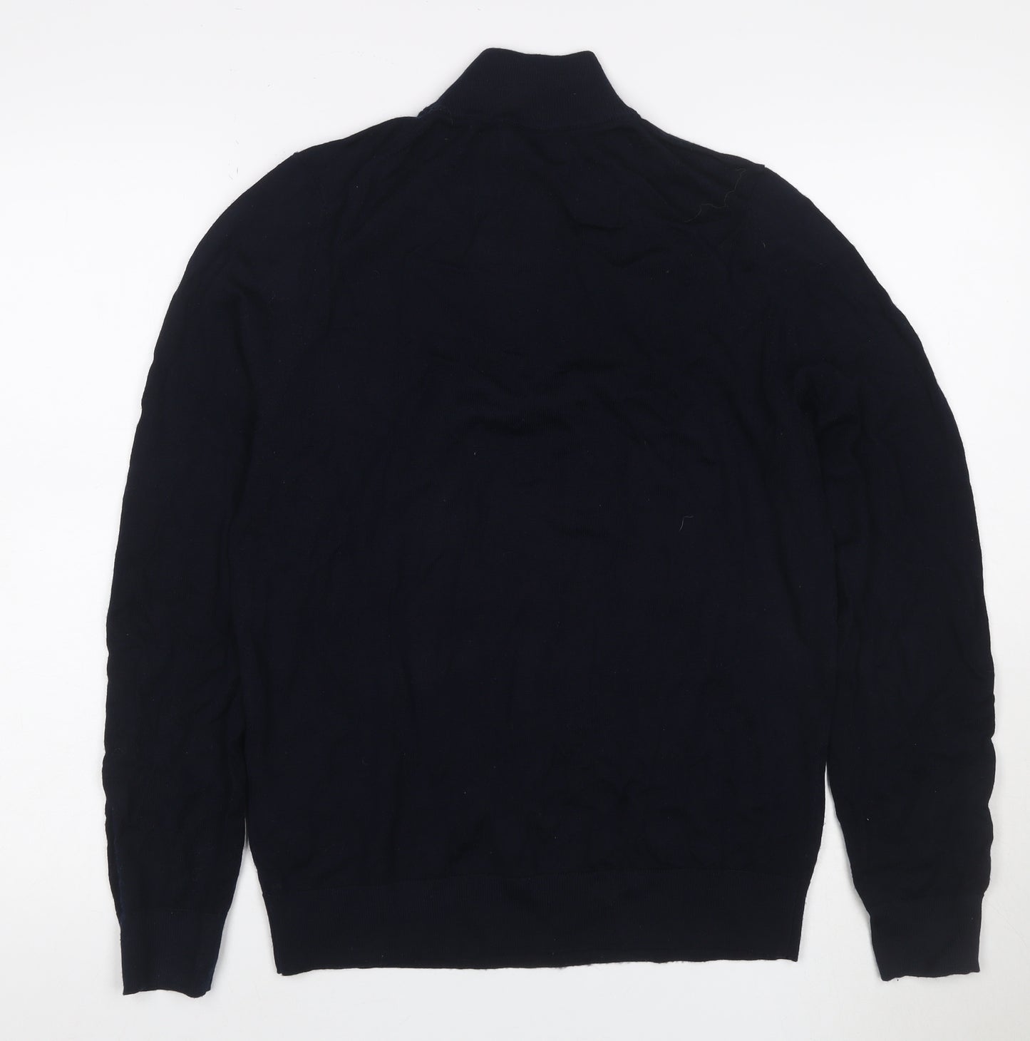 Autograph Men’s Black S Merino Wool 1/4 Zip High Neck Jumper