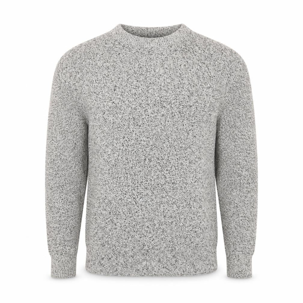 Front view of Next Men's Grey Marl Cotton Knit Crew Neck jumper, size S