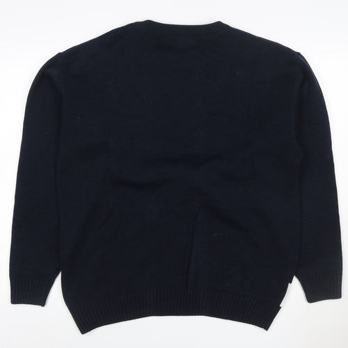 Christmas Jumper King Men’s Blue XL Snowman Crew Neck Knit Pullover