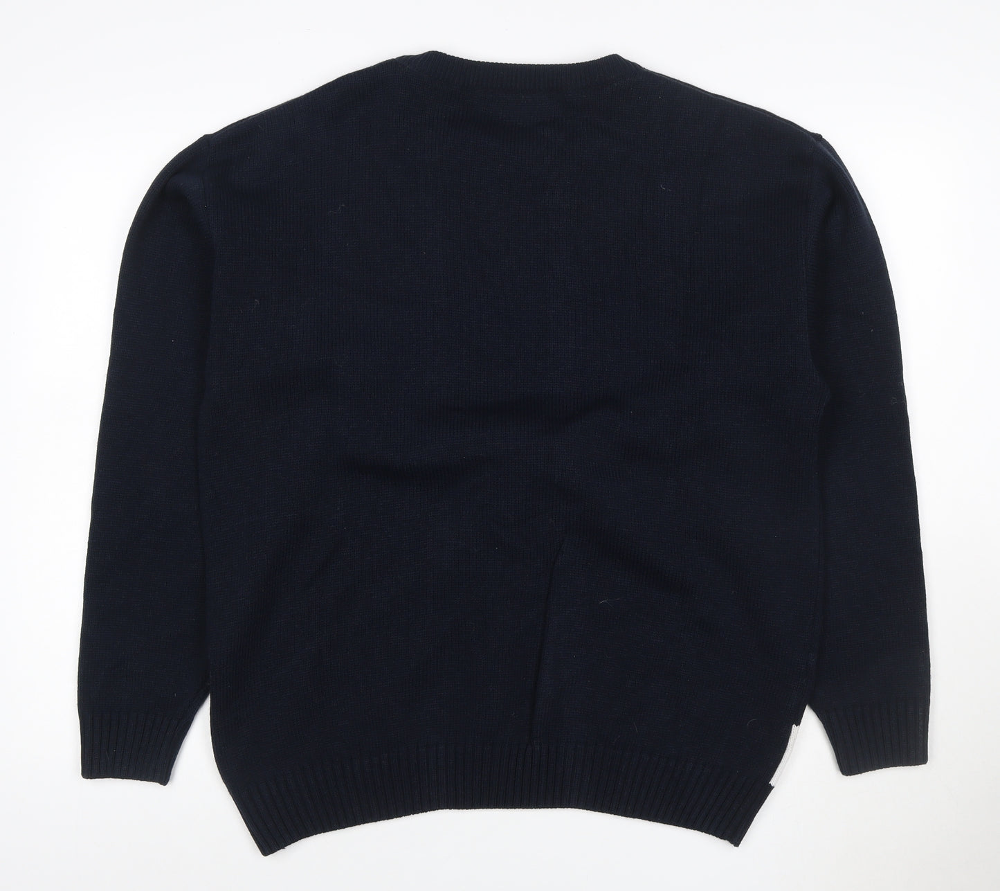 Christmas Jumper King Men’s Blue XL Snowman Crew Neck Knit Pullover