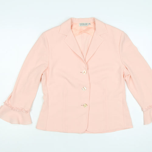 Gold by Michael H Women’s Pink UK 10 Tailored 3 Button Blazer Jacket