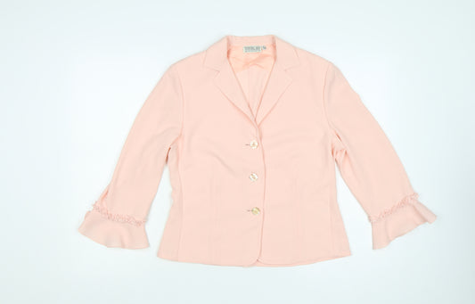 Gold by Michael H Women’s Pink UK 10 Tailored 3 Button Blazer Jacket