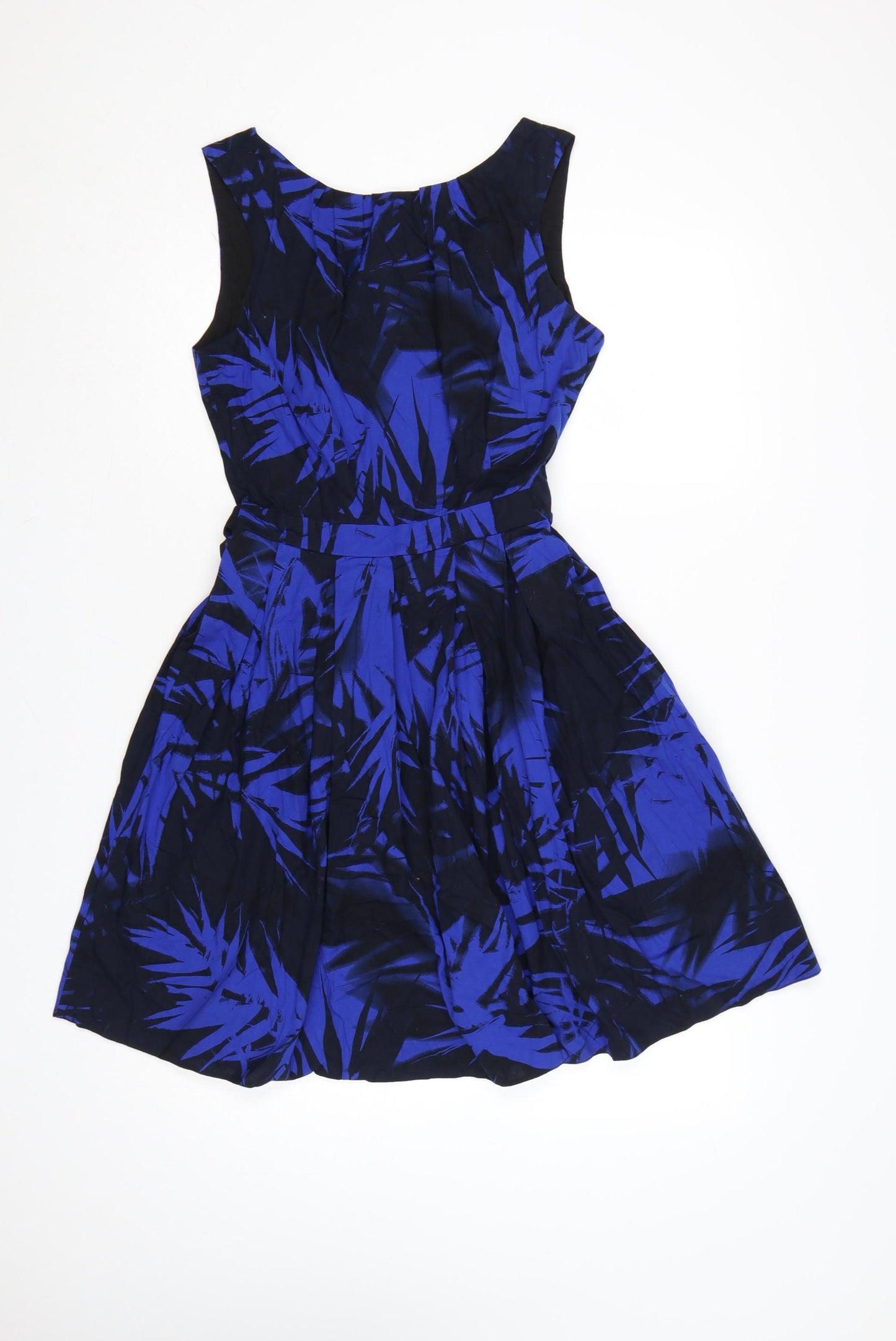 Red Herring Women’s Blue Floral Fit & Flare Belted Dress UK 10