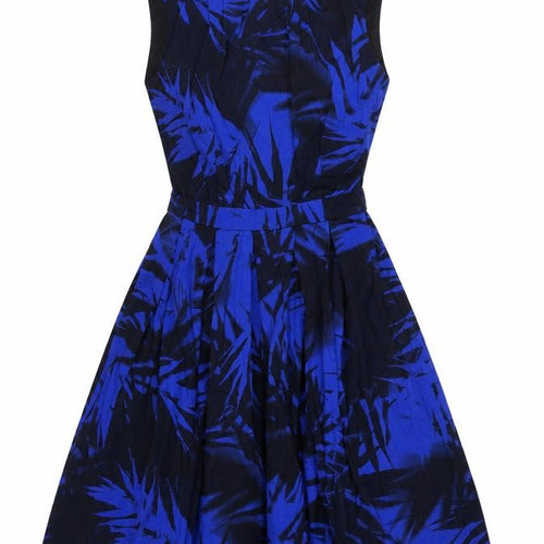 Red Herring Women’s Blue Floral Fit & Flare Belted Dress UK 10