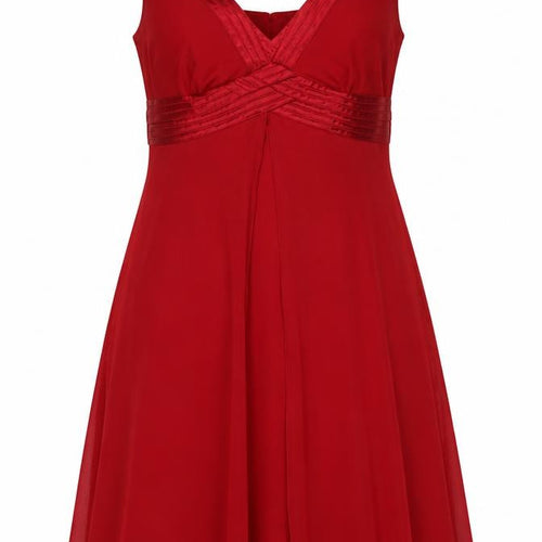 Debenhams Women Red UK 12 Petite A-Line Long Chiffon Evening Dress