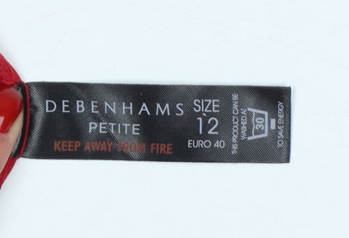 Debenhams Women Red UK 12 Petite A-Line Long Chiffon Evening Dress