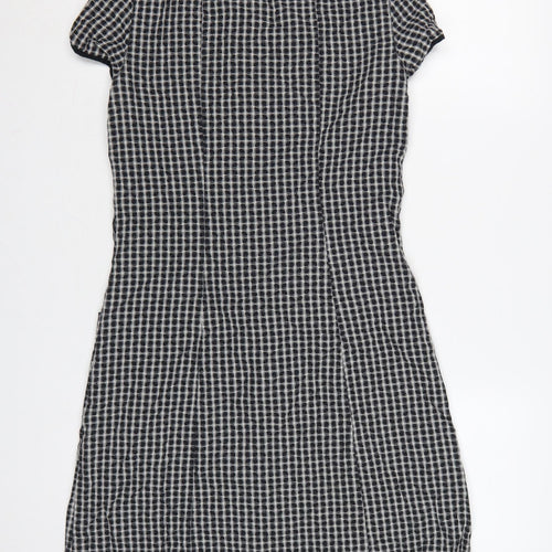 Gap Women Black Check Fit & Flare Knee Length Dress UK 4